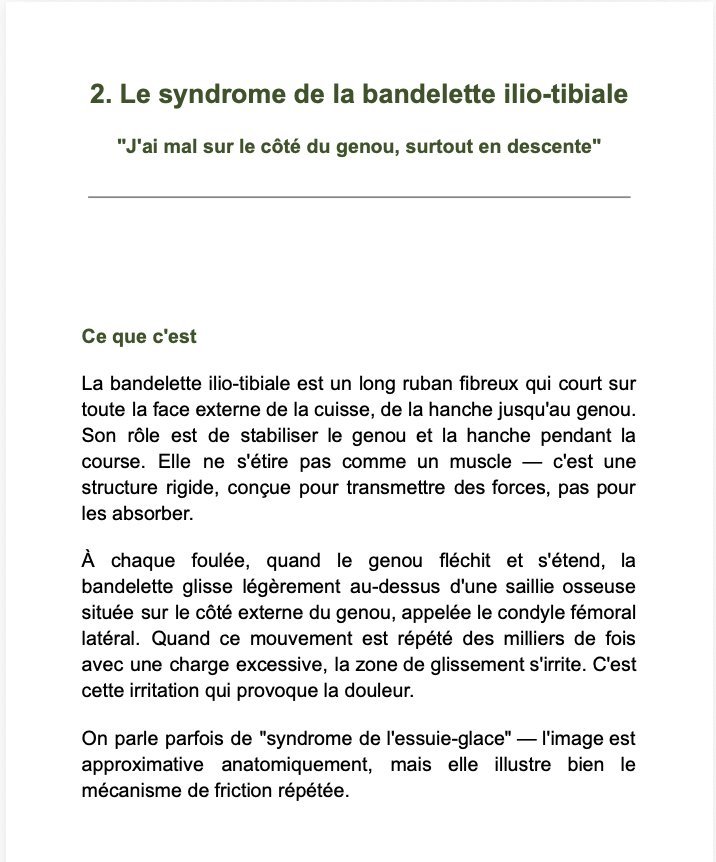 Extrait — Le syndrome de la bandelette ilio-tibiale