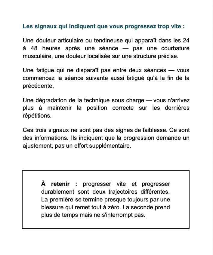 Extrait — Les signaux qui indiquent que vous progressez trop vite